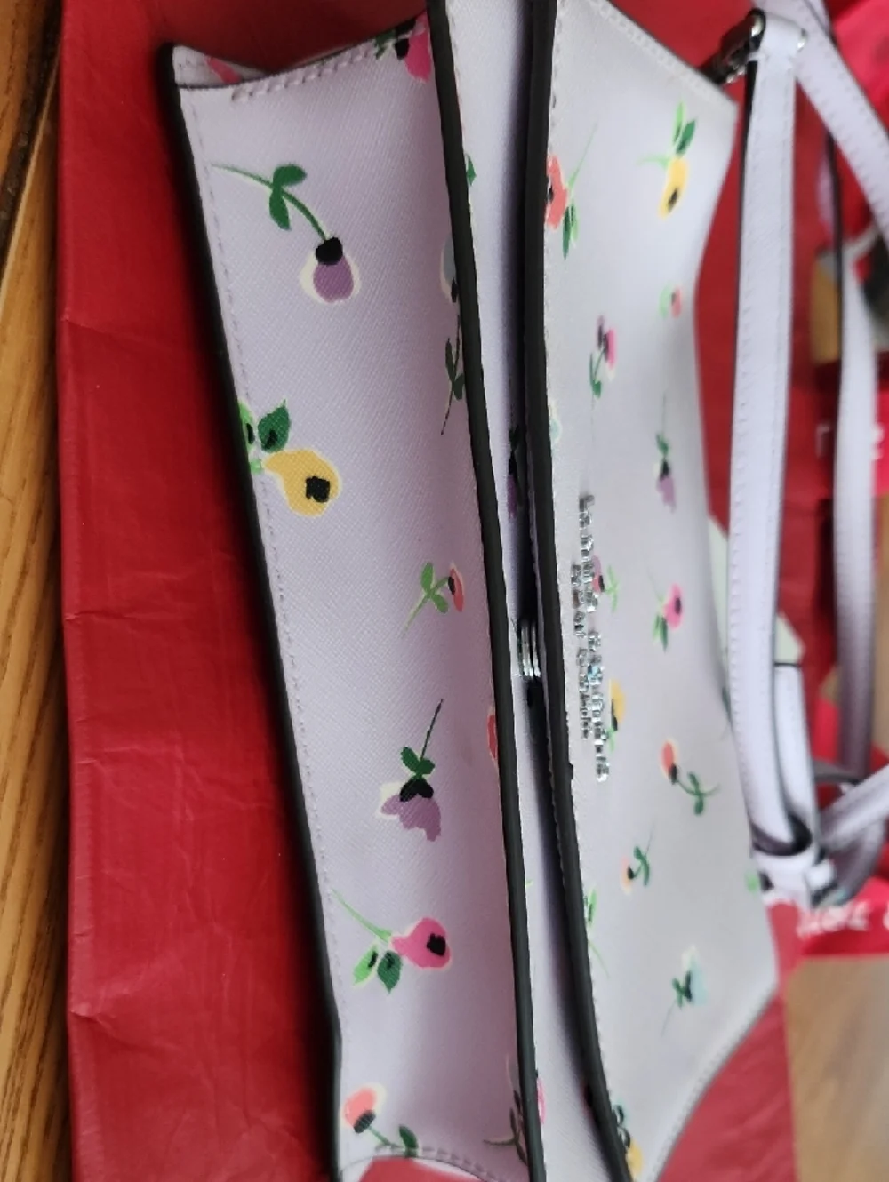 kate spade Lavender Floral Crossbody Purse with Multicolor Blooms - Picture 2 of 6